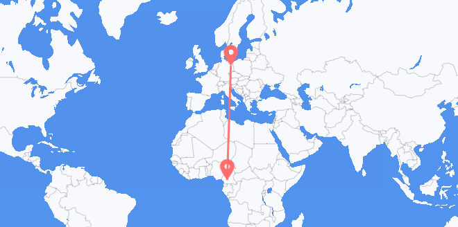 Flyg från Kamerun till Tyskland