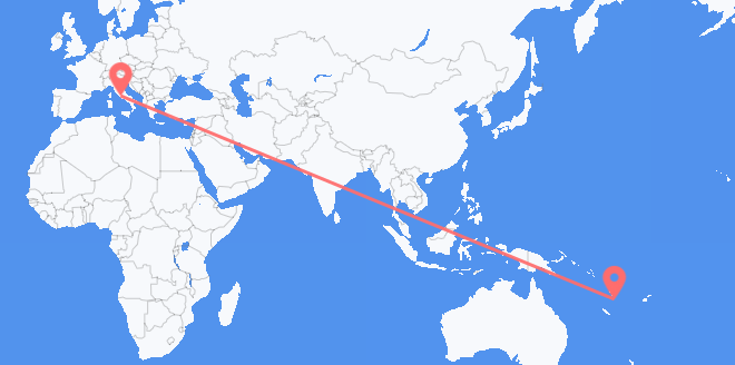 Flyg från Vanuatu till Italien