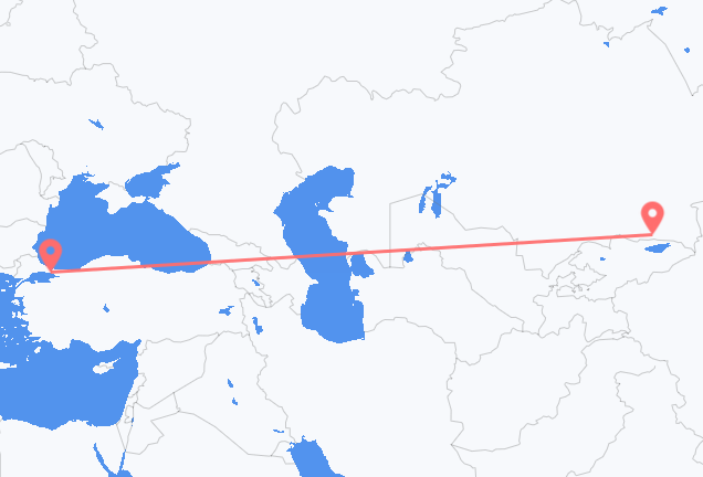 Flyreiser fra Almaty, til Istanbul