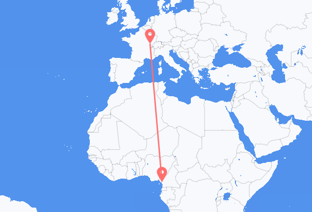 Vuelos de Duala, Camerún a Dole, Francia