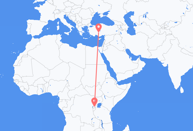 Flyg från Kigali till Konya