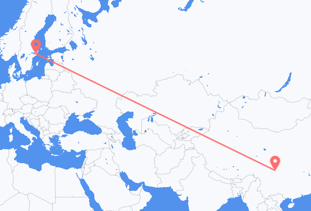 Flyreiser fra Chengdu, til Stockholm