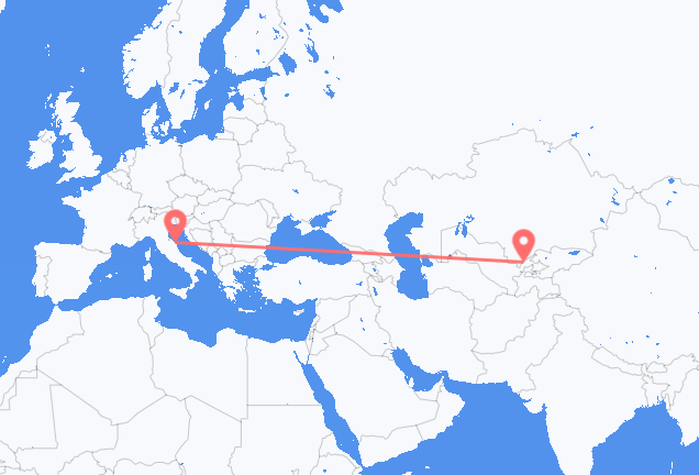 Flyg från Tasjkent till Ancona