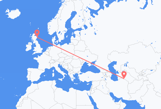 Flyrejser fra Asjkhabad til Aberdeen