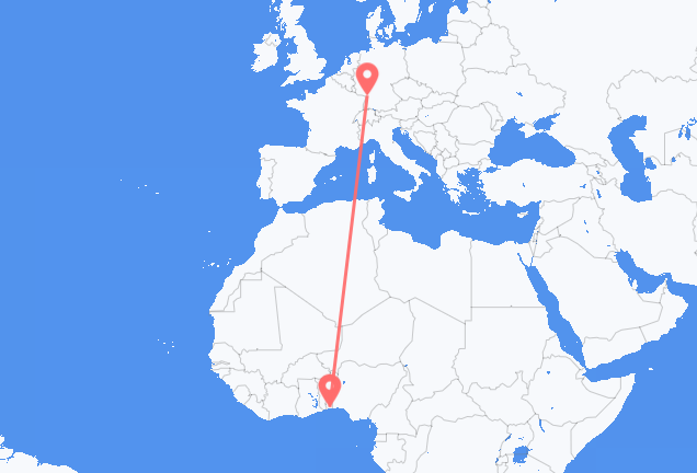 Flyrejser fra Cotonou til Karlsruhe