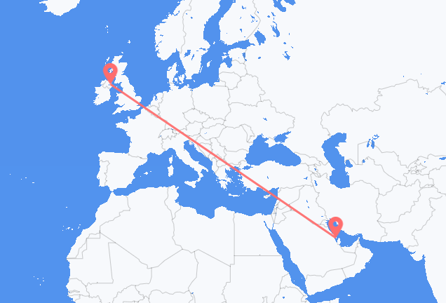 Vluchten van Bahrain Island naar Belfast