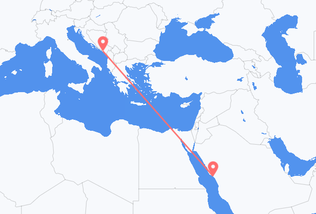 Vuelos de Yanbu a Tivat