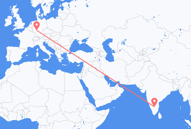 Flyg från Bangalore till Frankfurt