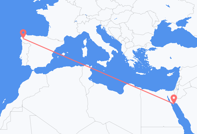 Рейсы из Шарм-эль-Шейха в Сантьяго-де-Компостела