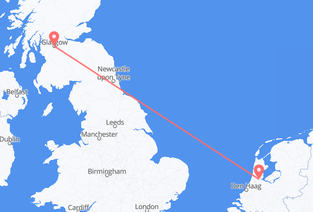 Vluchten van Glasgow naar Amsterdam