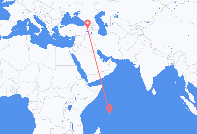 Vuelos de Mahe a Ağrı merkez