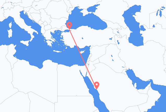 Flyg från Yanbu till Istanbul