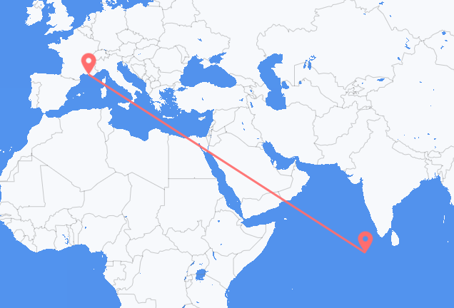 Flyg från Malé till Marseille