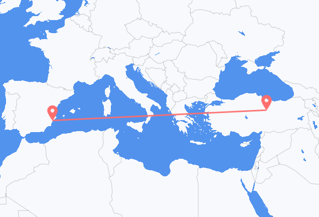 Flyreiser fra Alicante, til Sivas