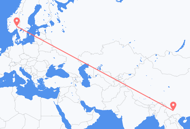 Vuelos de Kunming a Oslo