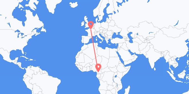 Flyg från Kamerun till Frankrike