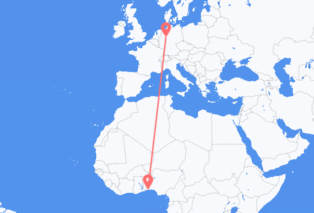 Flyrejser fra Cotonou til Paderborn