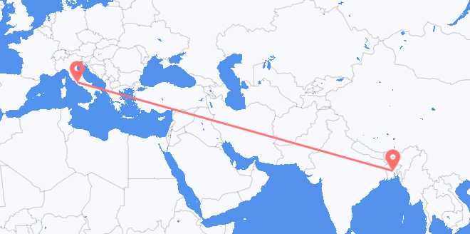 Flyrejser fra Bangladesh til Italien