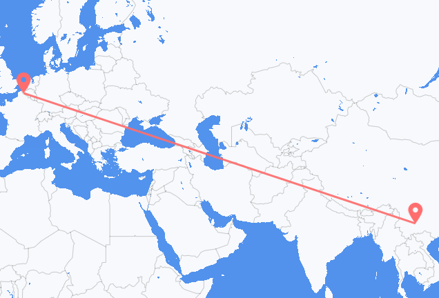 Vuelos de Kunming a Lille