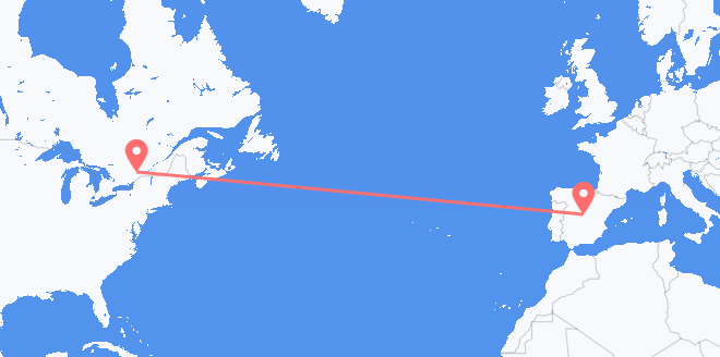 캐나다 출발 스페인 도착 항공편
