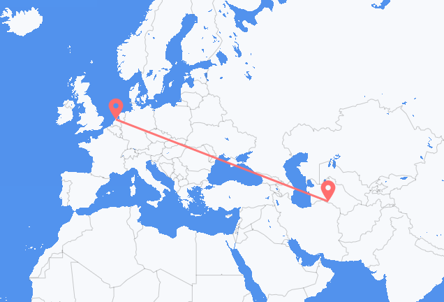 Flyrejser fra Asjkhabad til Amsterdam