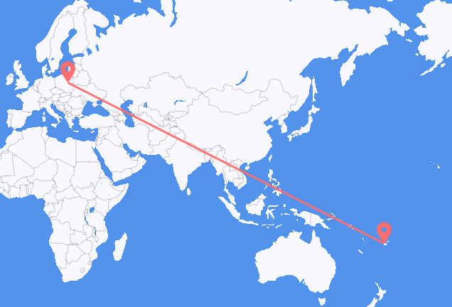 Flyreiser fra Nadi, til Warszawa