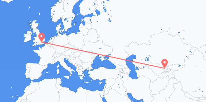 Flyg från Uzbekistan till Storbritannien