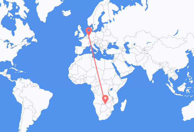 เที่ยวบินจาก Victoria Falls ไปยัง Duesseldorf