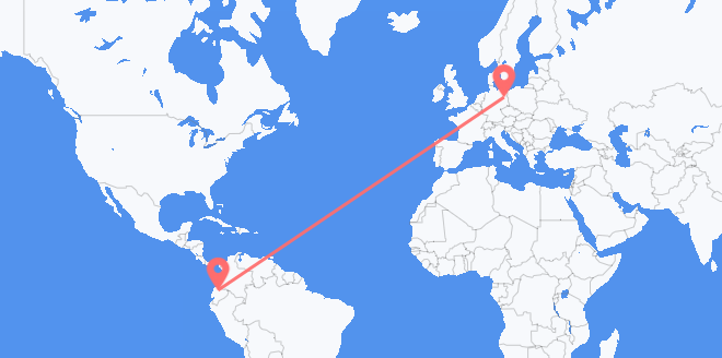 Flyreiser fra Ecuador til Tyskland