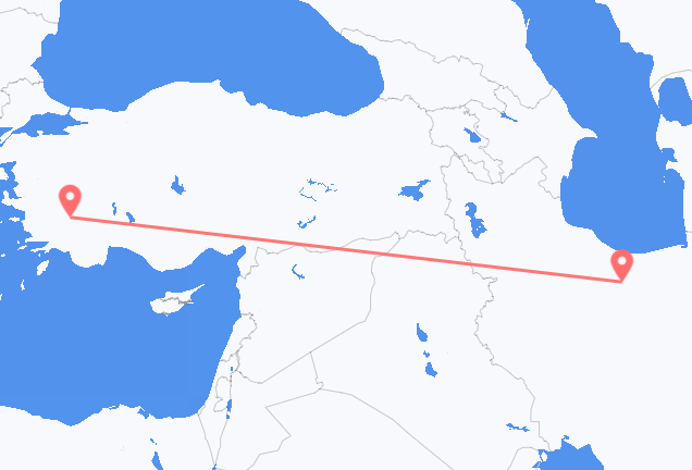 Flyreiser fra Teheran, til Denizli