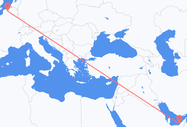 Vluchten van Abu Dhabi naar Rijsel