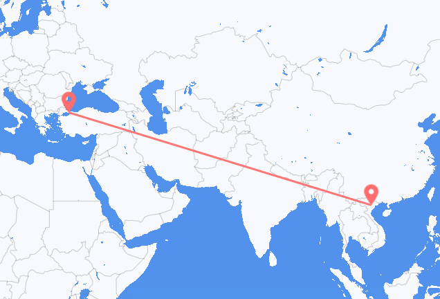 从河內市飞往伊斯坦布尔的航班