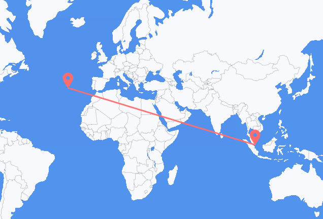 Flyg från Singapore till Ponta Delgada