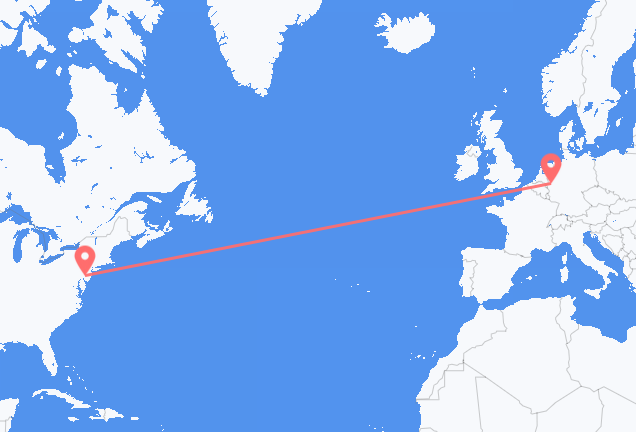 Voos do norte da Filadélfia para Düsseldorf