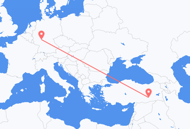 Vluchten van Frankfurt naar Diyarbakir