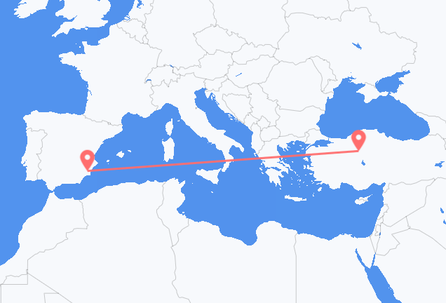 Vluchten van Ankara naar Murcia