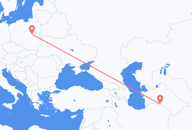 Flyrejser fra Asjkhabad til Warszawa