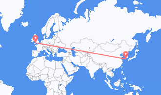 Flyreiser fra Jeju City, Sør-Korea til Exeter, England