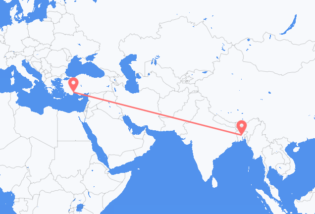 Flyrejser fra Dhaka til Antalya