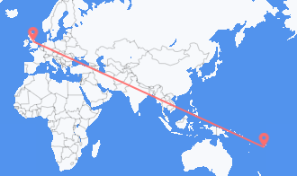 Flyreiser fra Fiji til England