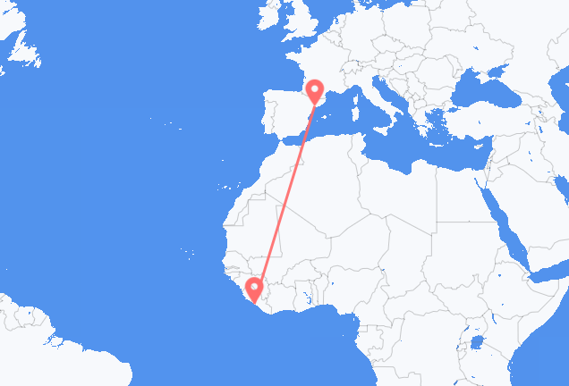 Flyrejser fra Monrovia til Reus