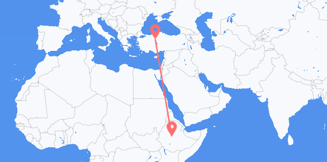 Vluchten van Ethiopië naar Turkije