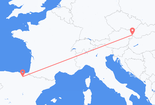 Vluchten van Bratislava, Slowakije naar Vitoria, Spanje