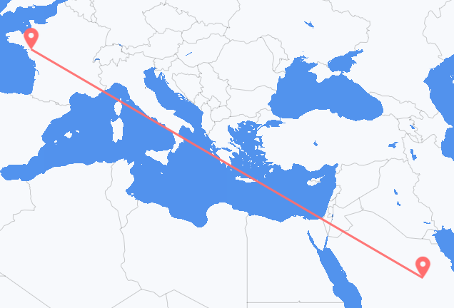 Vuelos de Riad a Nantes