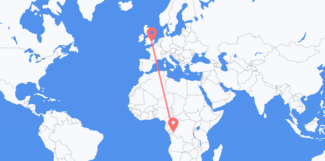 Flyg från Republiken Kongo till Storbritannien