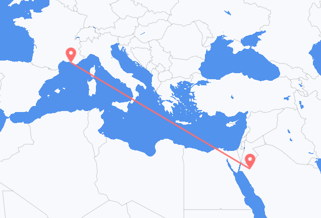 Flug frá Tabuk til Marseille