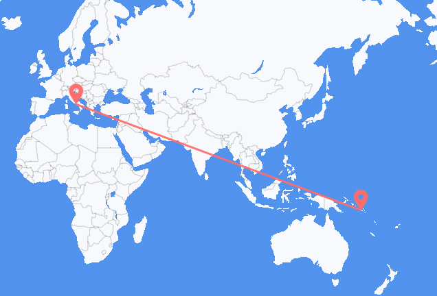 Flyrejser fra Honiara til Napoli