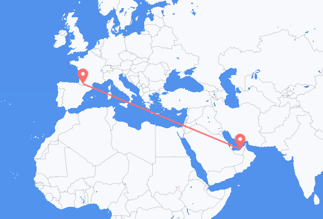 Vluchten van Abu Dhabi naar Lourdes