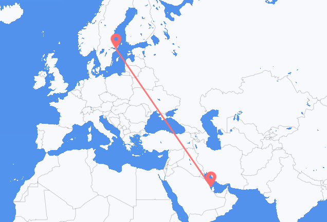 Vluchten van Bahrain Island naar Stockholm