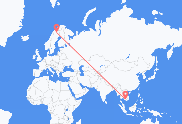 Flyrejser fra Phnom Penh til Kiruna